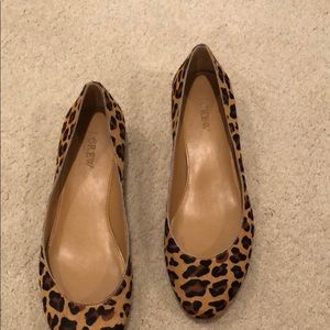 J.Crew Calf Hair Leopard Print Heeled Flats